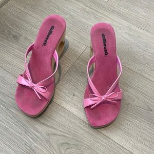 Dollhouse Pink Patent Leather Platform Shoes Size 8